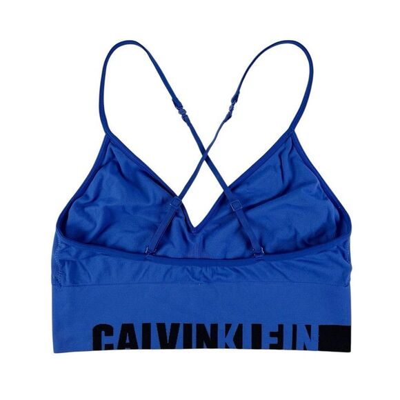 Calvin Klein Bright Blue Microfiber Bralette Multi Way Size Small - Picture 2 of 5